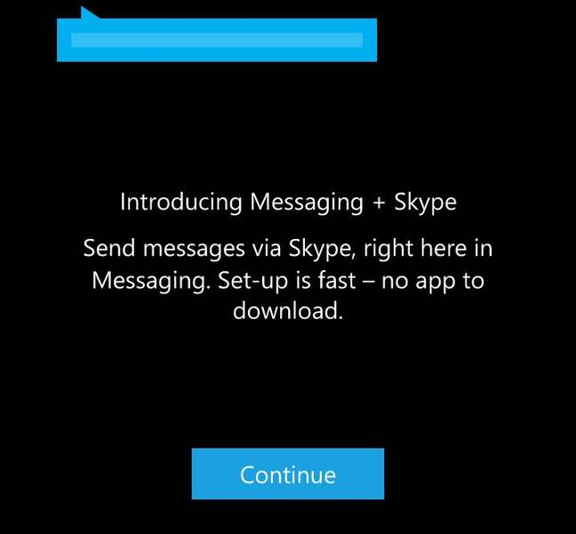 Skype integration in the messaging app