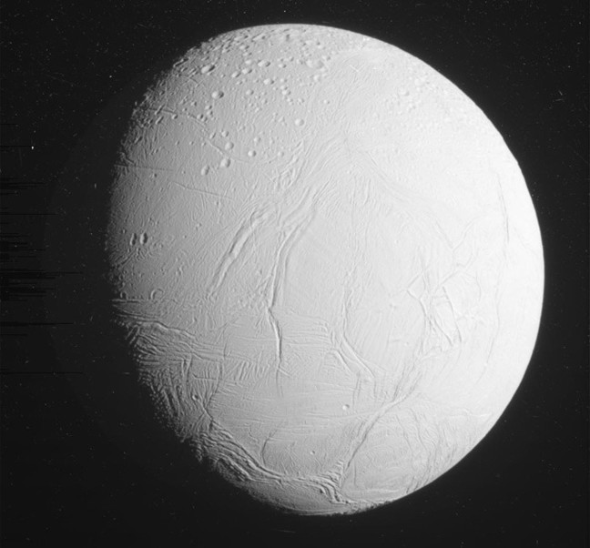 Cassini's full view of Enceladus. Pic: NASA/JPL-Caltech