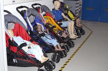 Child sized crash test dummies at the TRL