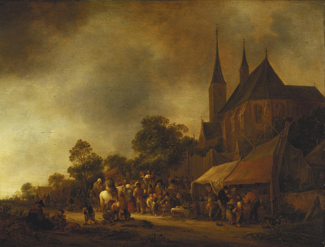 The Isack van Ostade painting before the recent restoration