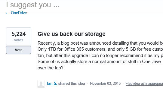 OneDrive petition: Give us back our storage
