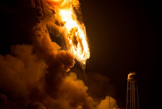 Antares rocket falling