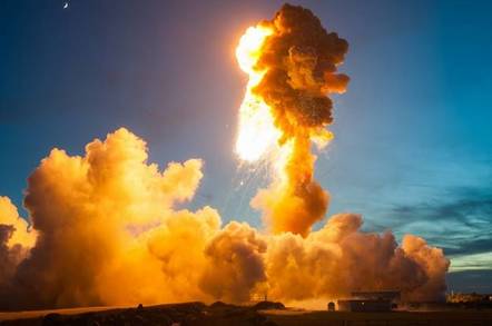 NASA images of Antares explosion