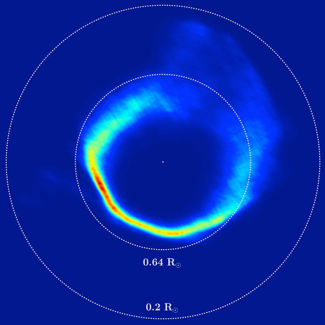 The Doppler Tomography image of the white dwarf and rings
