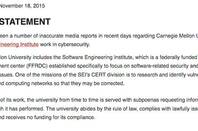 Carnegie-Mellon University's statement