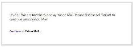 The Yahoo Mail message