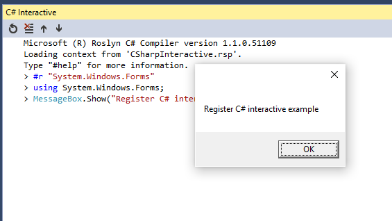 The C# Interactive Windows lets you test code on the fly