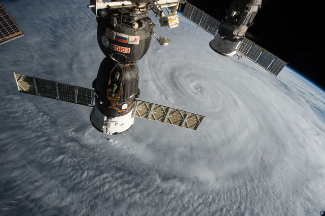 Typhoon Soudelor photographed from the International Space Station
