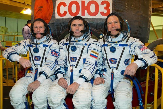 Tim Peake, Yuri Malenchenko and Tim Kopra