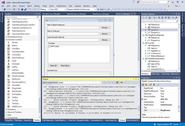 Live Writer code in Visual Studio