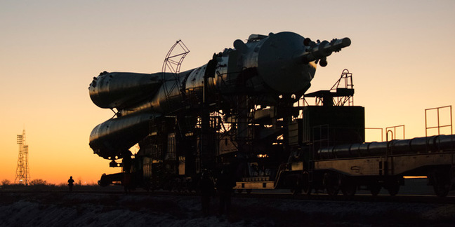 The Soyuz rolls out. Pic: ESA / S. Corvaja