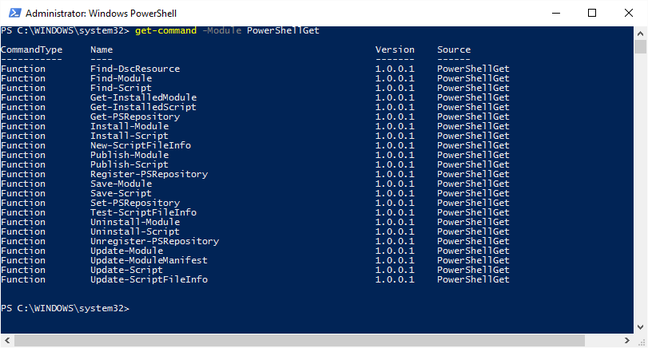 PowerShellGet lets you install modues from cloud repositories