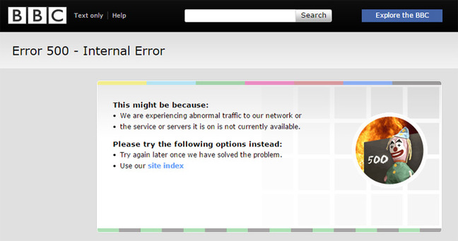 Error 500 on BBC News website