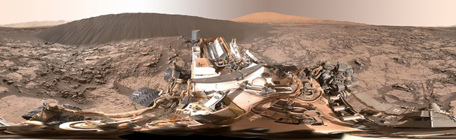 The full dune panorama as snapped by Curiosity