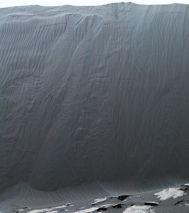 Sand cascades down the downwind side of the Namib Dune. Pic: NASA/JPL-Caltech/MSSS