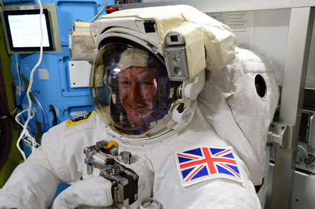 Tim Peake tries his spacesuit on for size