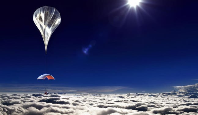 Artist's impression of the podule in flight, under the balloon. Pic: World View