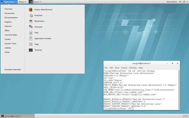 RHEL 7.2 gnome desktop