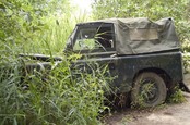 Crashed jeep, photo via Shutterstock