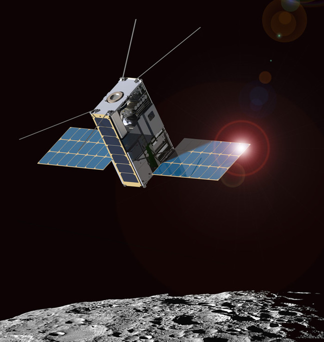 Artist's impression of the Lunar IceCube CubeSat