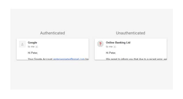 Gmail authentication failure flag