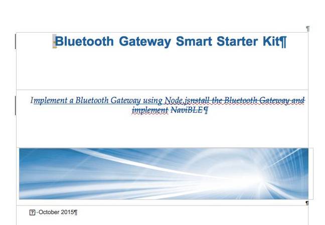 Bluetooth gateway kit screen grab