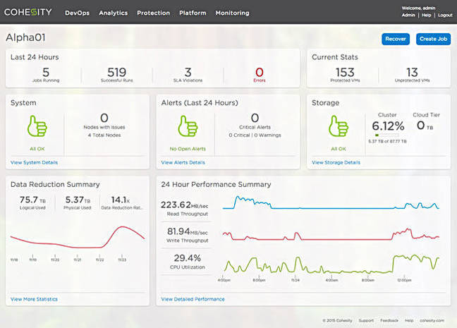 Cohesity_UI_dashboard