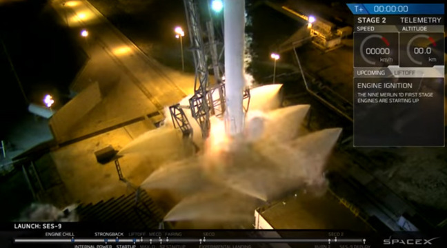 The Falcon 9 engines shut down