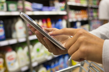 Tablet in shop, photo via Shutterstock
