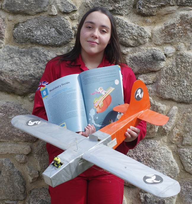 Katarina poses with the textbook and our Vulture 1