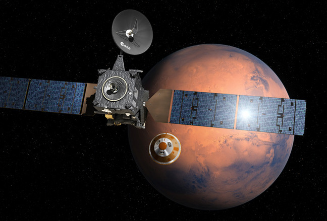 Schiaparelli separating from Trace Gas Orbiter. Pic: ESA–D. Ducros