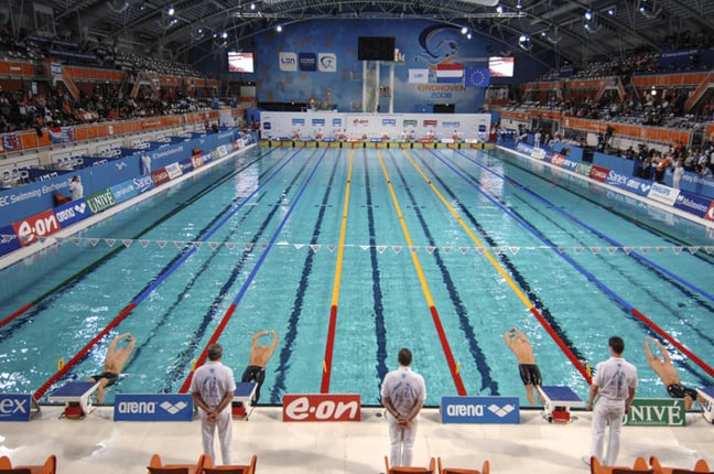 An Olympic-sized swimming pool