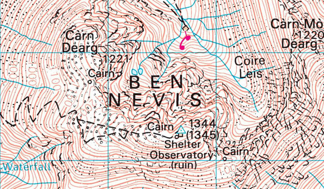 The New OS map of Ben Nevis. Pic: Ordanance Survey