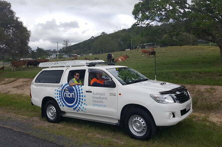 NBN truck on Mount Cotton