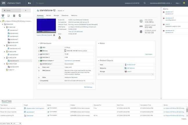 the new HTML 5 vSphere client 