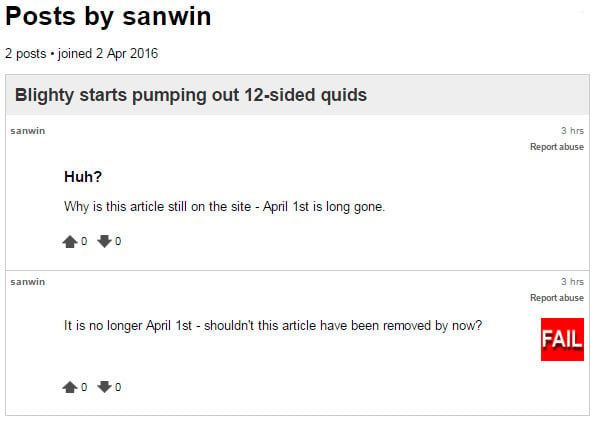 Sanwin's posts regarding the 12-sided quid story