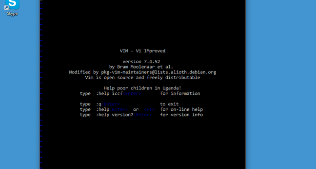 Ubuntu on Windows, complete with Vi editor