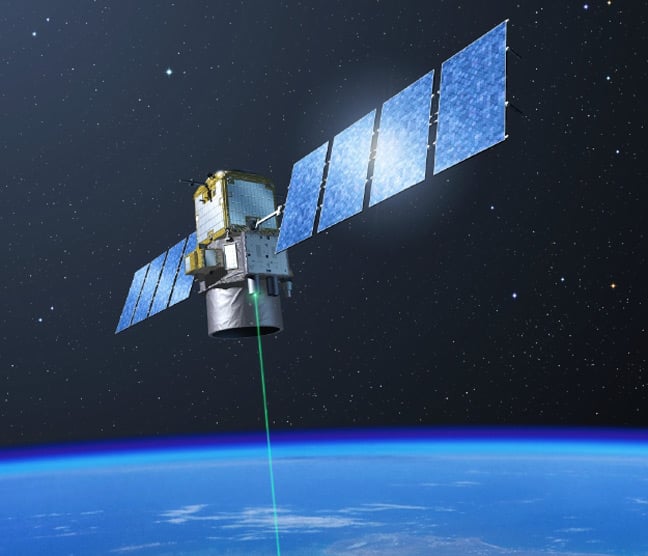 Calipso satellite firing laser earthwards. Pic: Cnes