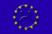 European flag with sad face