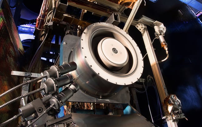 A Hall thruster at at NASA’s Glenn Research Center. Pic: NASA