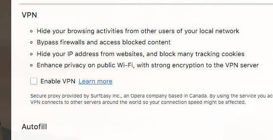 Opera VPN (OS X) setup