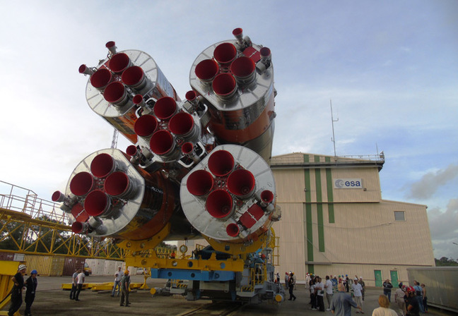 The Soyuz moves to the launchpad at Kourou. Pic: ESA