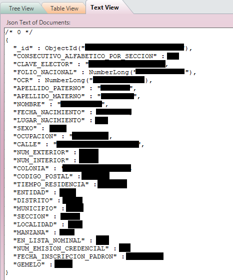 Redacted voter database in mexico hack - photo courtesy mackeeper
