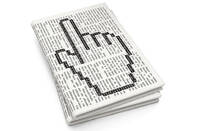 Curser icon over a news paper folded 