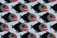 Piranha fish pattern illustration 