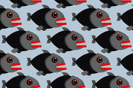 Piranha fish pattern illustration