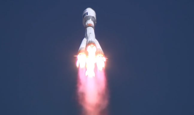 The Soyuz in flight following the launch. Pic: Roscosmos