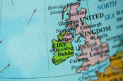 Ireland and Great Britain map, image via Shutterstock