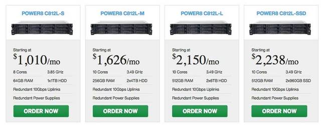 SoftLayer's POWER8 bare metal server pricing