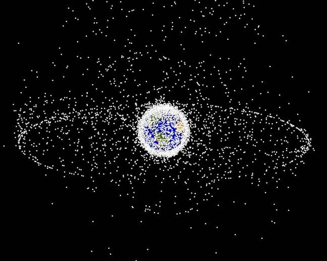 Space debris field